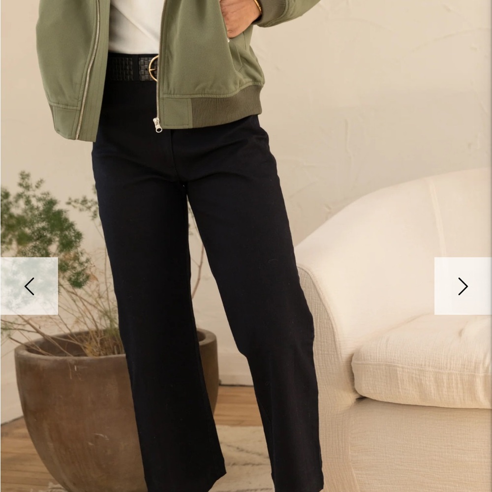 Able Black Wide Leg High-Waisted Pants